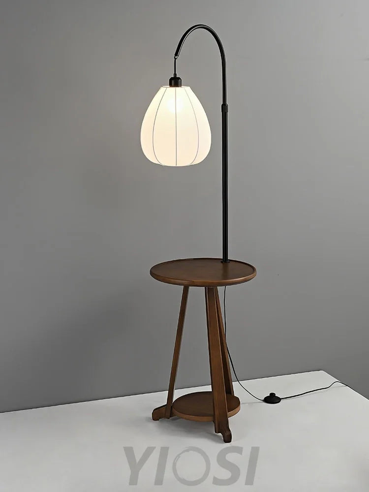 Arc Side Table Floor Lamp ∅ 16.5″ - Wood-1-Yiosilamp