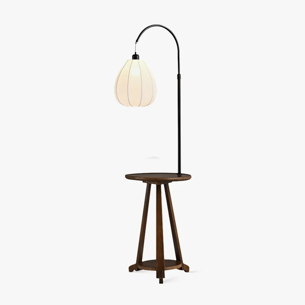 Arc Side Table Floor Lamp ∅ 16.5″ - Wood-1-Yiosilamp