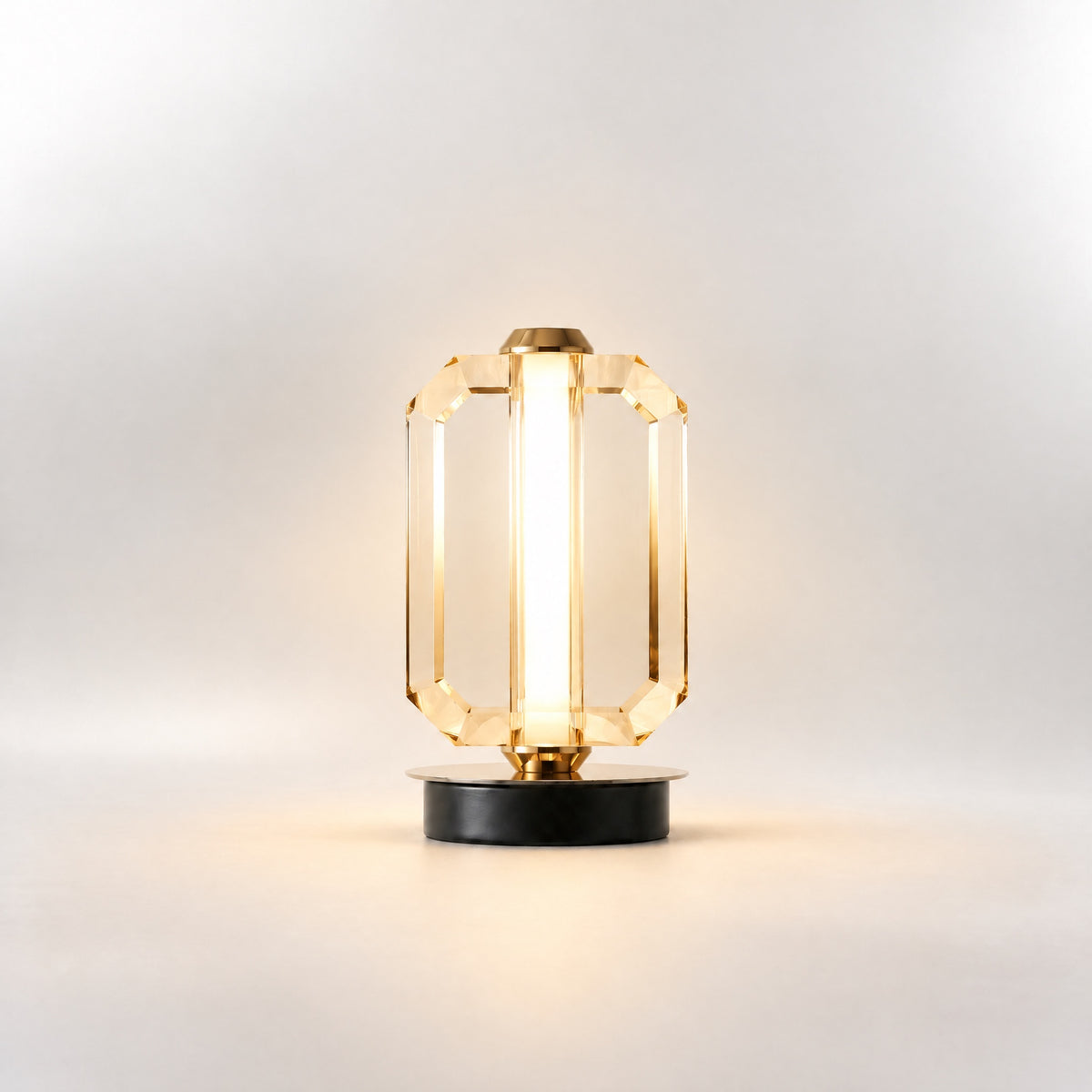 Arcus Modern Crystal Table Lamp 5" – lights on