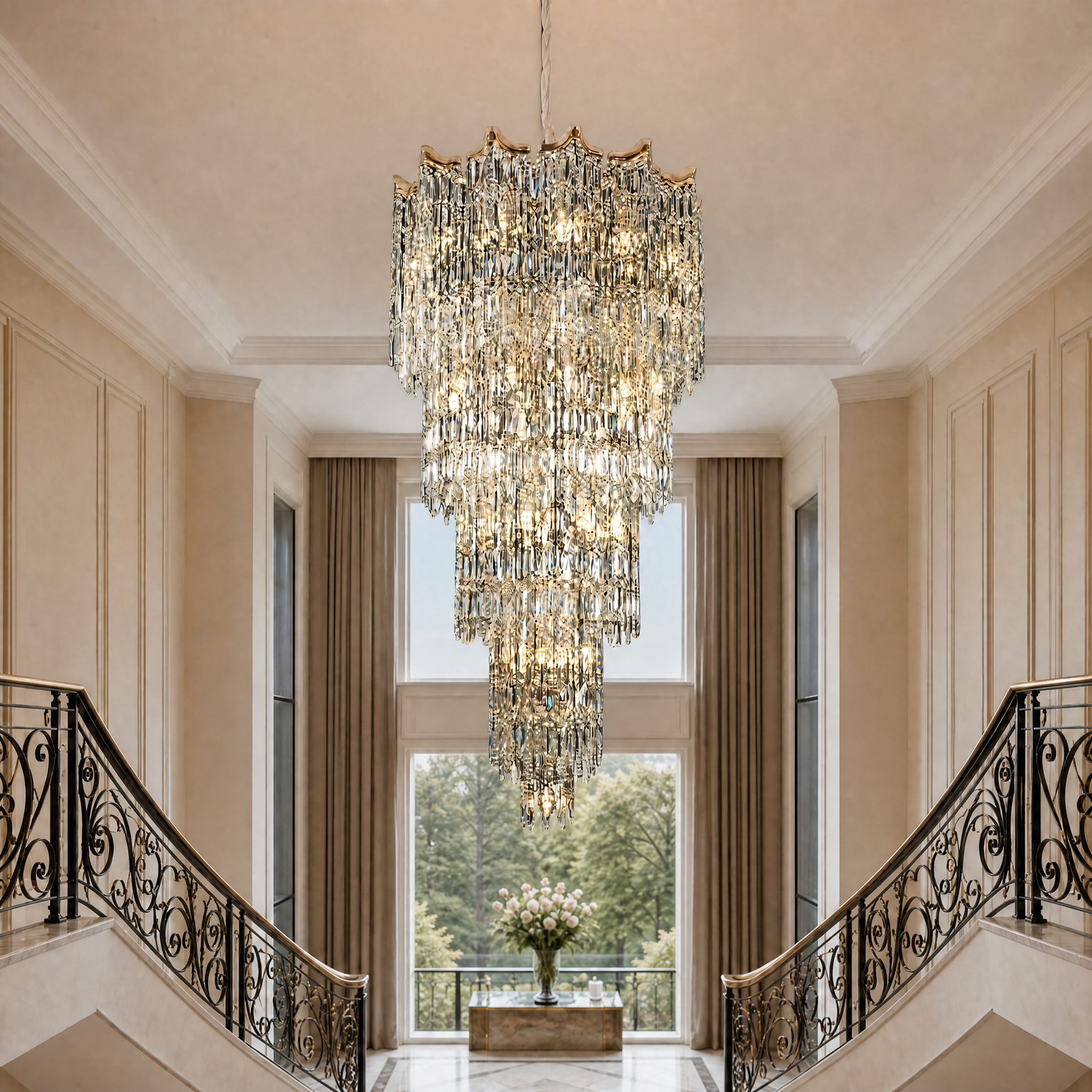 Aria Crystal Halo Chandelier