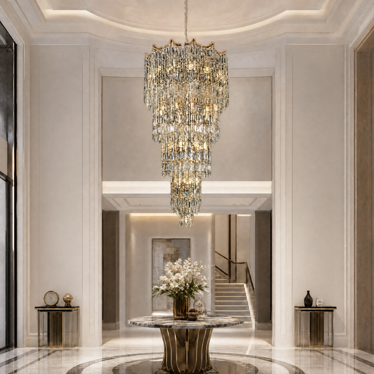 Aria Crystal Halo Chandelier