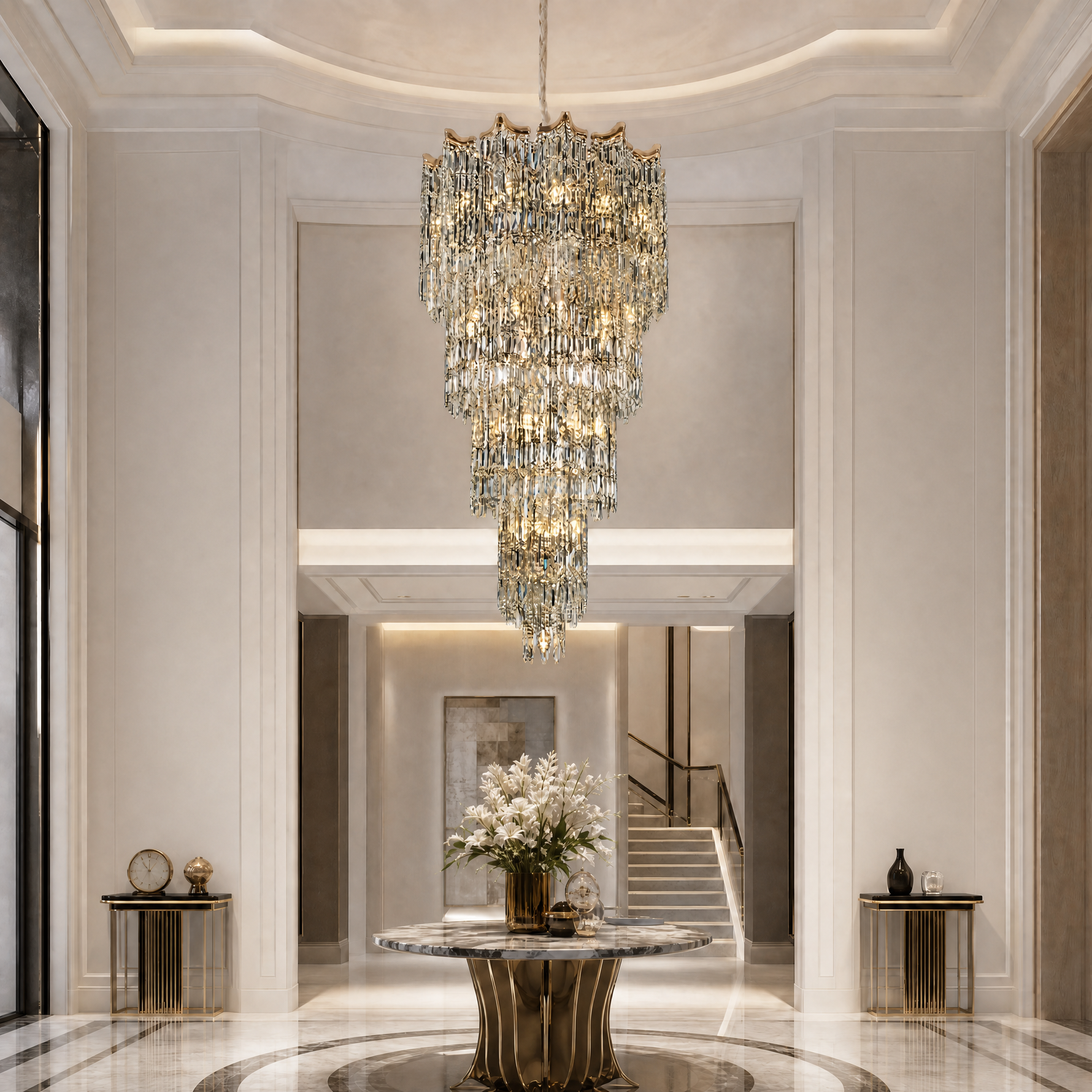 Aria Crystal Halo Chandelier