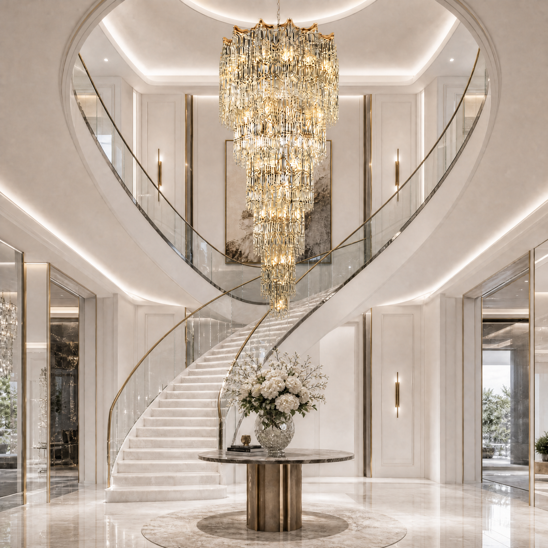 Aria Crystal Halo Chandelier