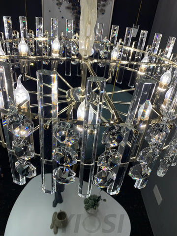 Ariel Gem Foyer Crystal Chandelier - -1-Yiosilamp