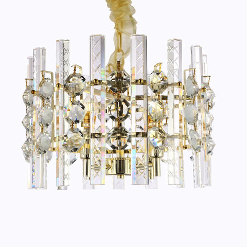 Ariel Gem Round Crystal Chandelier - -1-Yiosilamp