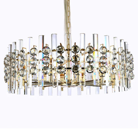 Ariel Gem Round Crystal Chandelier - -1-Yiosilamp