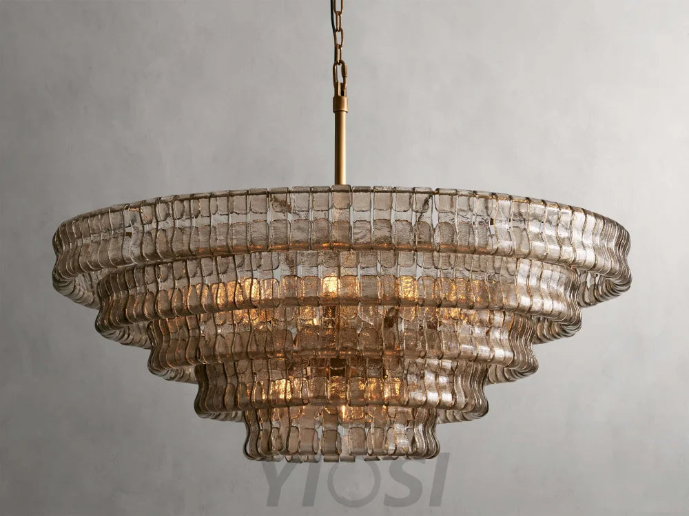 Art Glass Ghiaccio Round Chandelier 36’’ 48’’ 60’’ Chandelier