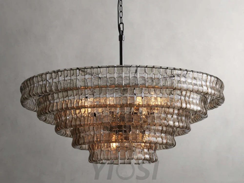 Art Glass Ghiaccio Round Chandelier 36’’ 48’’ 60’’ Chandelier