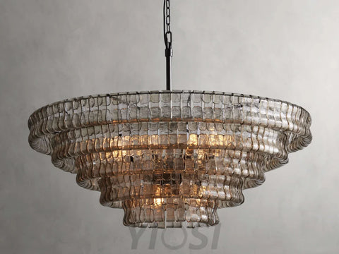 Art Glass Ghiaccio Round Chandelier 36’’ 48’’ 60’’ Chandelier