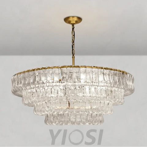 Art Glass Ghiaccio Round Chandelier 36’’ 48’’ 60’’ Chandelier