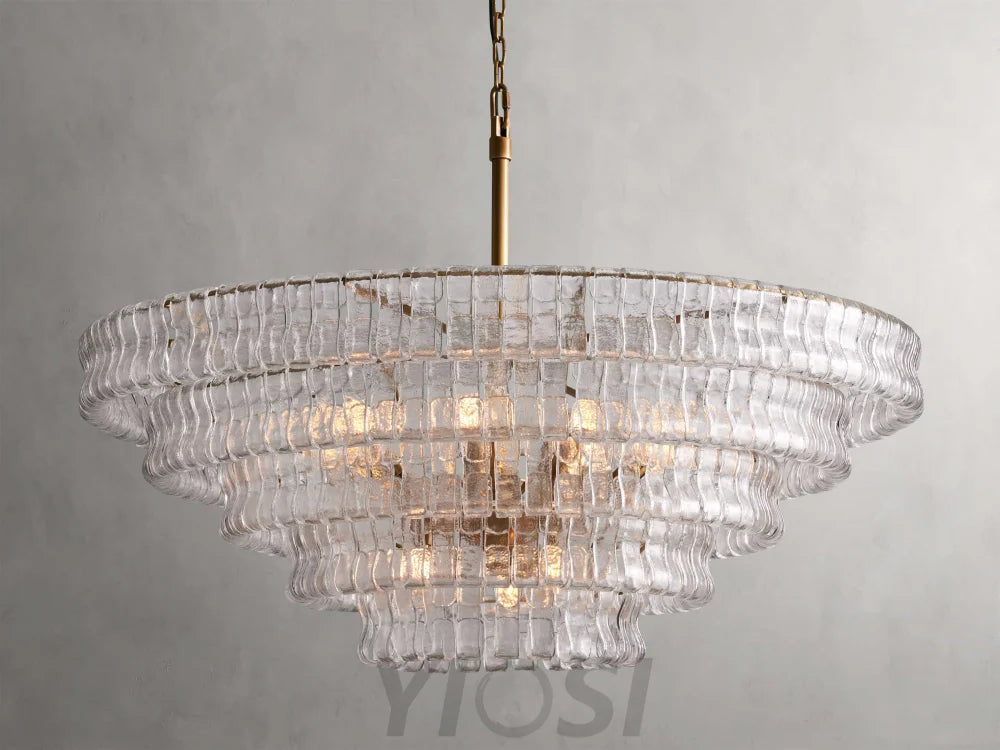 Art Glass Ghiaccio Round Chandelier 36’’ 48’’ 60’’ Chandelier