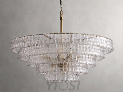 Art Glass Ghiaccio Round Chandelier 36’’ 48’’ 60’’ Chandelier