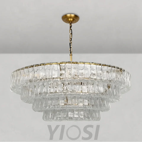 Art Glass Ghiaccio Round Chandelier 36’’ 48’’ 60’’ Chandelier