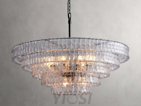 Art Glass Ghiaccio Round Chandelier 36’’ 48’’ 60’’ Chandelier