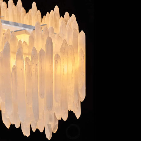 Art Selenite Layer Rectangular Chandelier Chandelier