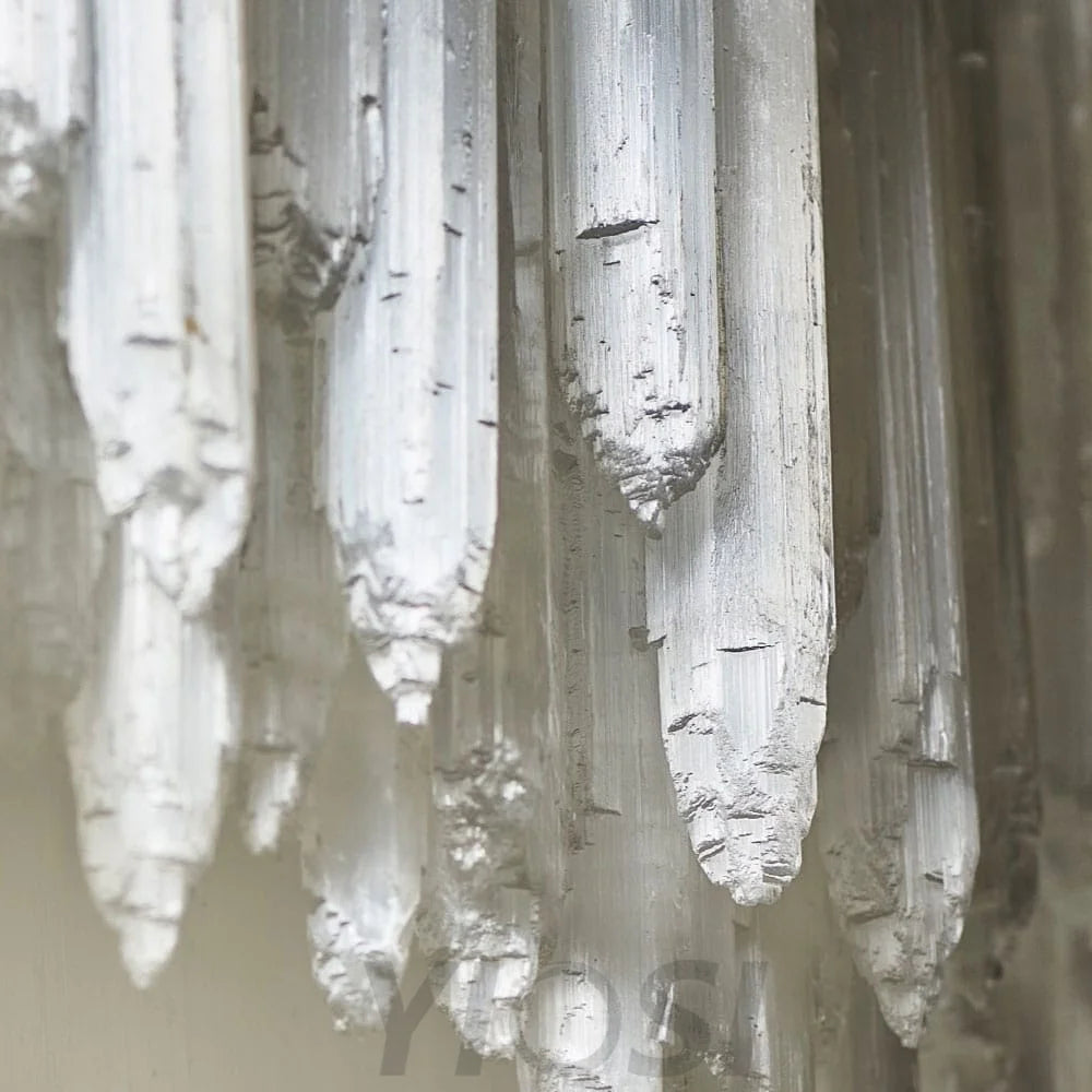 Art Selenite Layer Rectangular Chandelier Chandelier