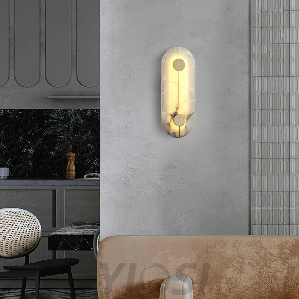 Artistic Alabaster Marble Wall Sconce - Yiosilamp