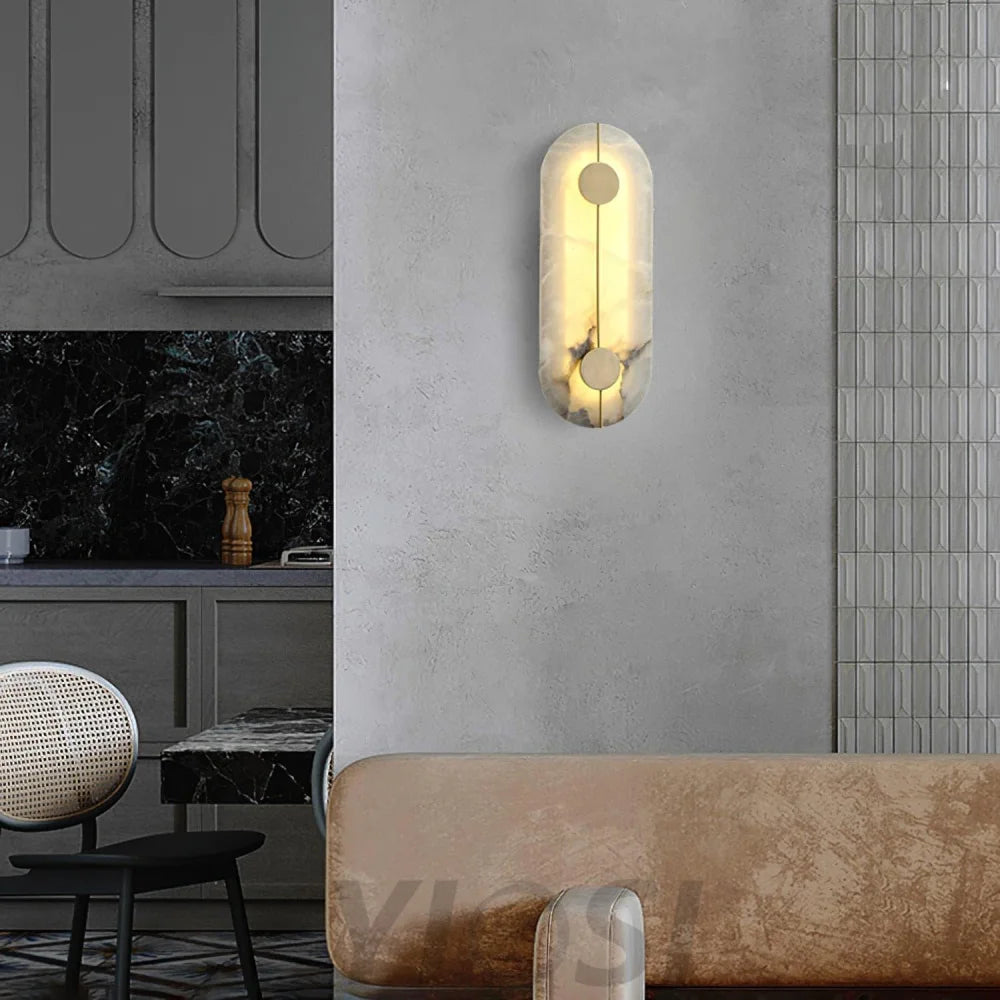 Artistic Alabaster Marble Wall Sconce - Yiosilamp