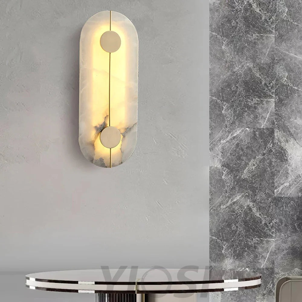 Artistic Alabaster Marble Wall Sconce - Yiosilamp