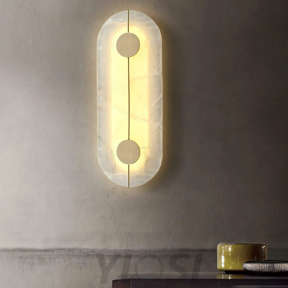 Artistic Alabaster Marble Wall Sconce - Yiosilamp