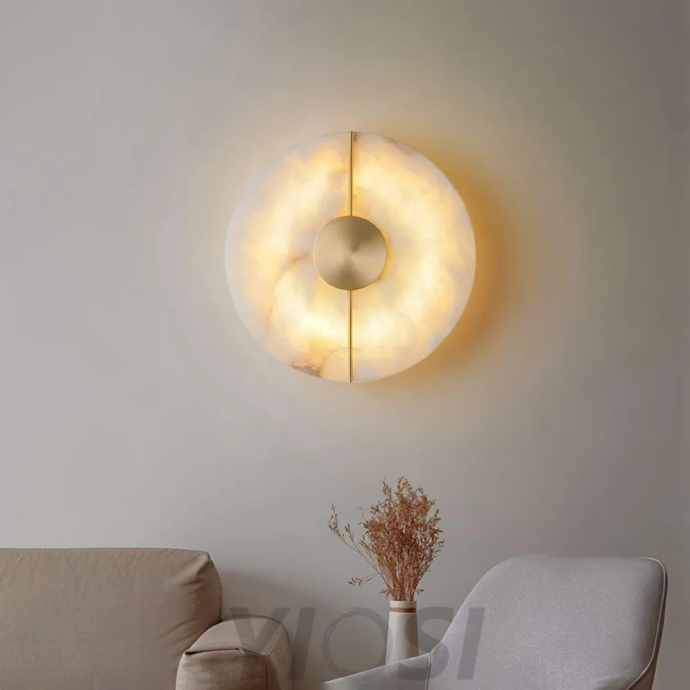 Artistic Alabaster Marble Wall Sconce - Yiosilamp