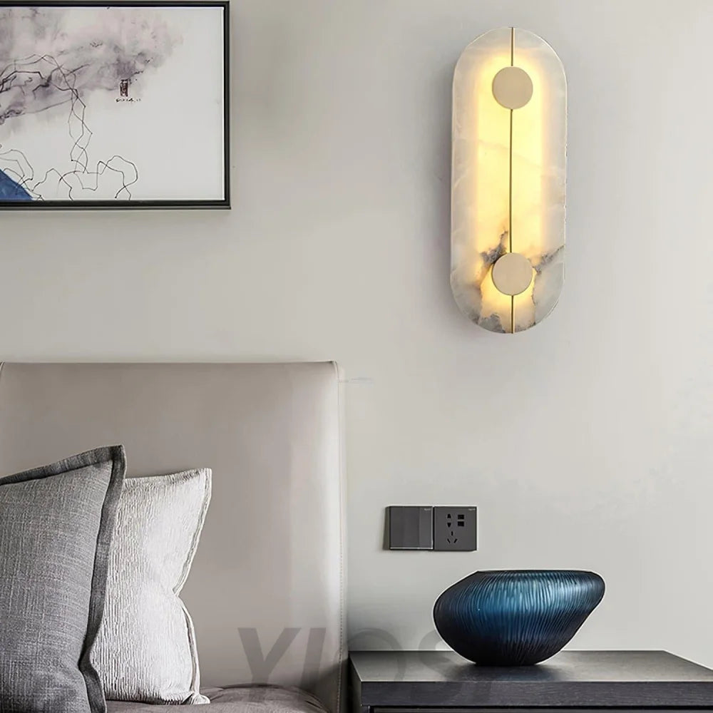 Artistic Alabaster Marble Wall Sconce - Yiosilamp