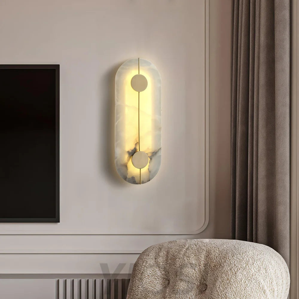 Artistic Alabaster Marble Wall Sconce - Yiosilamp