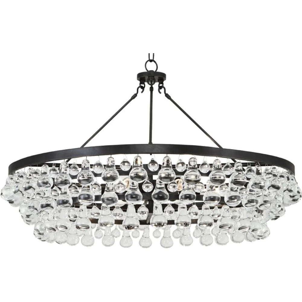 Artistic Pear Round Chandelier 50’’ Dining Room Black