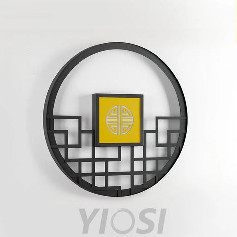 Asian Style Round Garden Wall Sconce - Circle-1-Yiosilamp