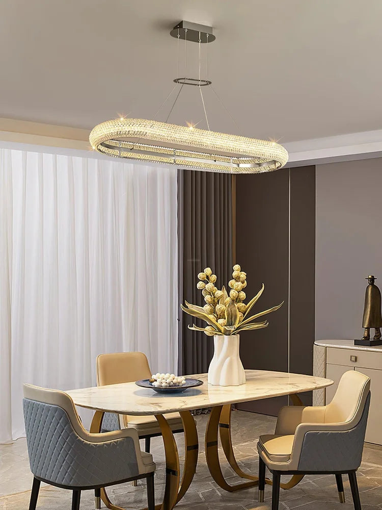 Asscher Ring Chandelier ∅ 17.7″ - Crystals-1-Yiosilamp