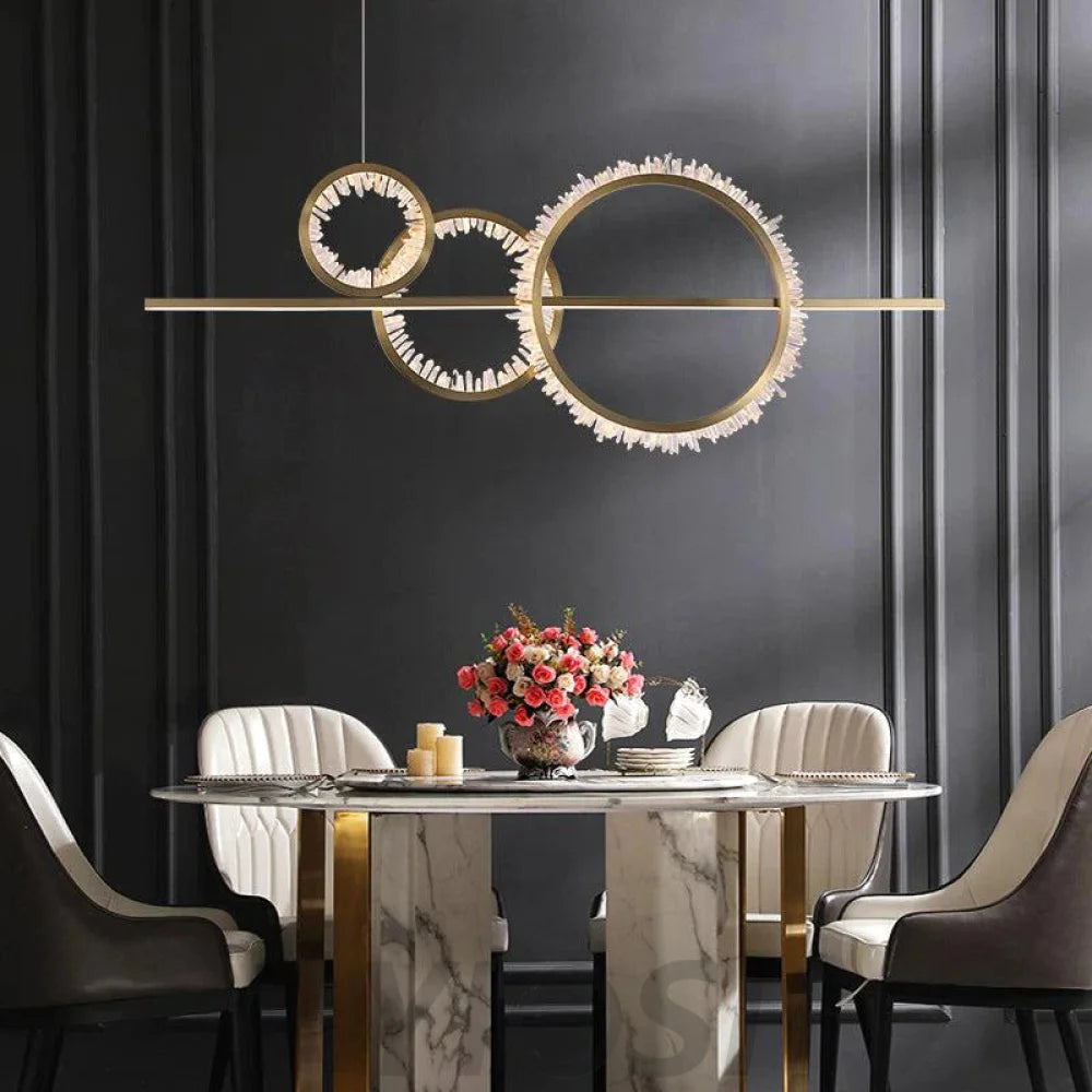 Aston Modern Rock Crystal Ring Chandelier