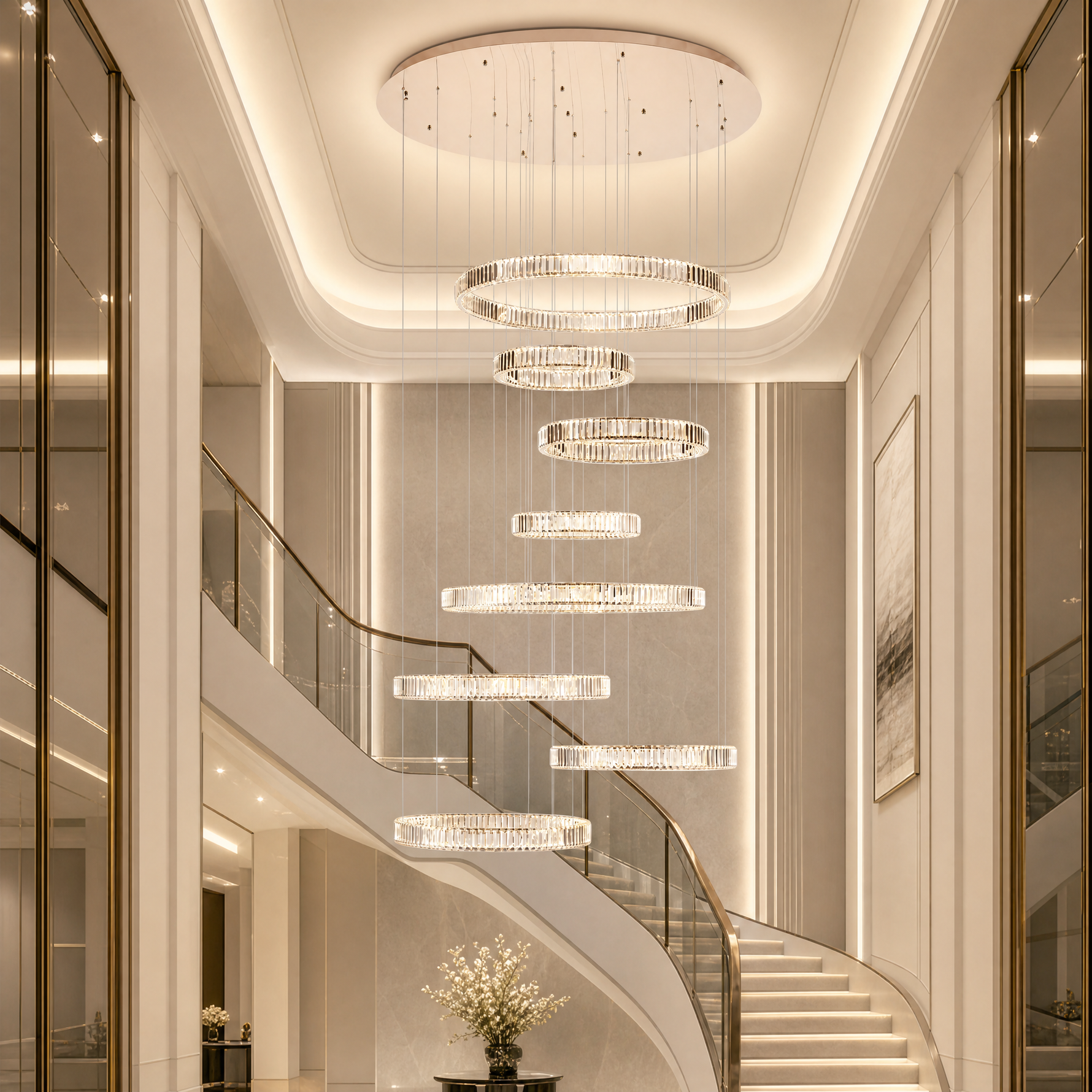 Astrale Staircase Cascade Chandelier