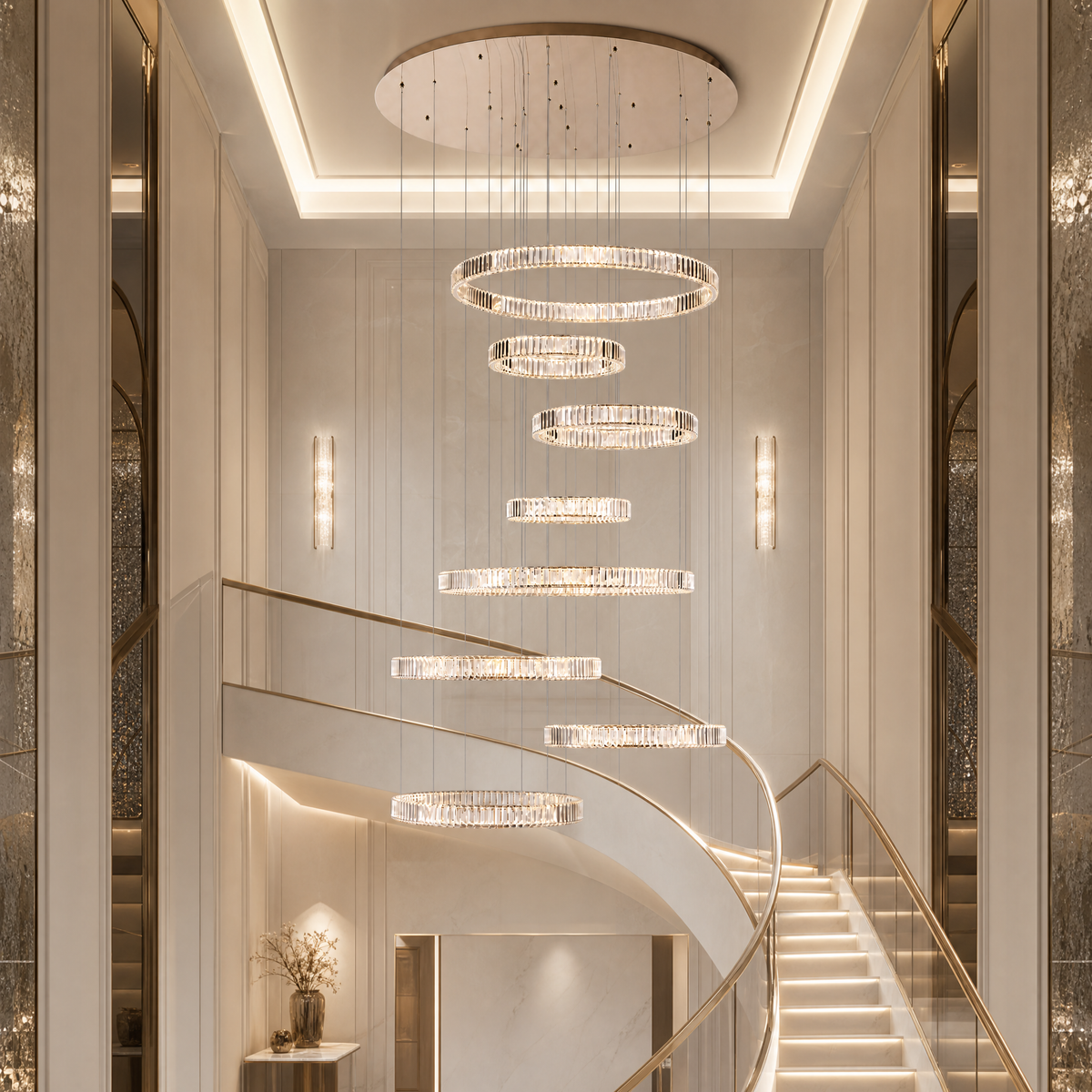 Astrale Staircase Cascade Chandelier