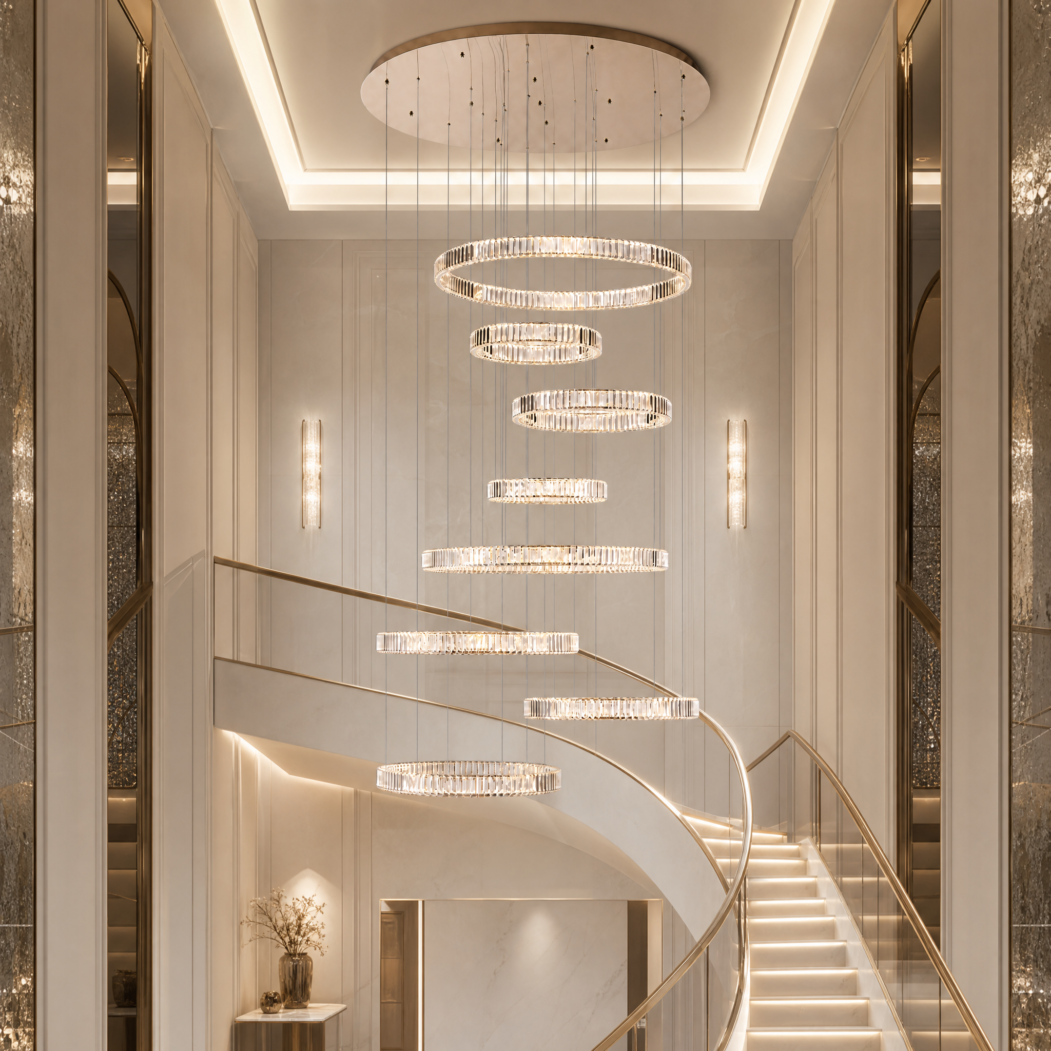 Astrale Staircase Cascade Chandelier