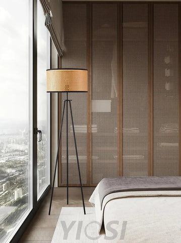 Aubrey Floor Lamp  ∅ 16.5″ Rattan - Rattan-1-Yiosilamp