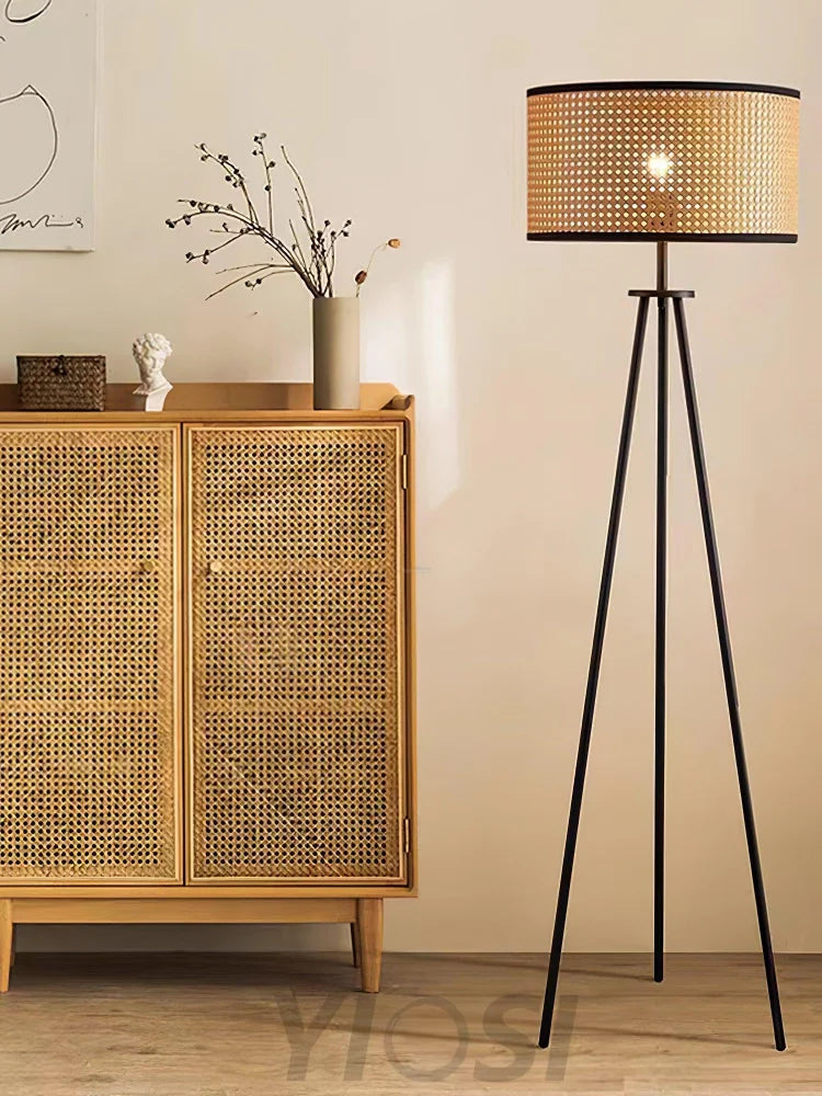 Aubrey Floor Lamp  ∅ 16.5″ Rattan - Rattan-1-Yiosilamp