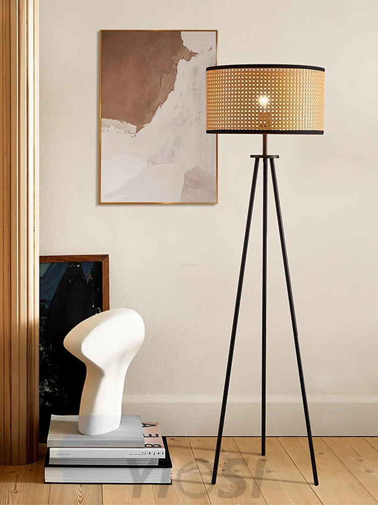 Aubrey Floor Lamp  ∅ 16.5″ Rattan - Rattan-1-Yiosilamp