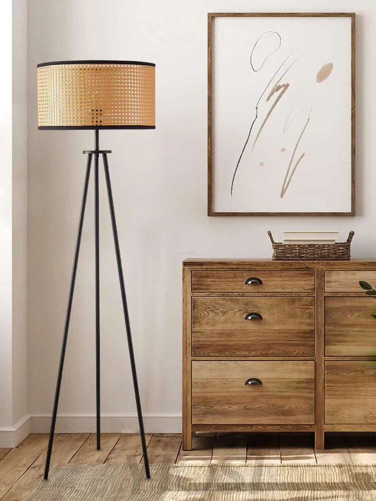 Aubrey Floor Lamp  ∅ 16.5″ Rattan - Rattan-1-Yiosilamp