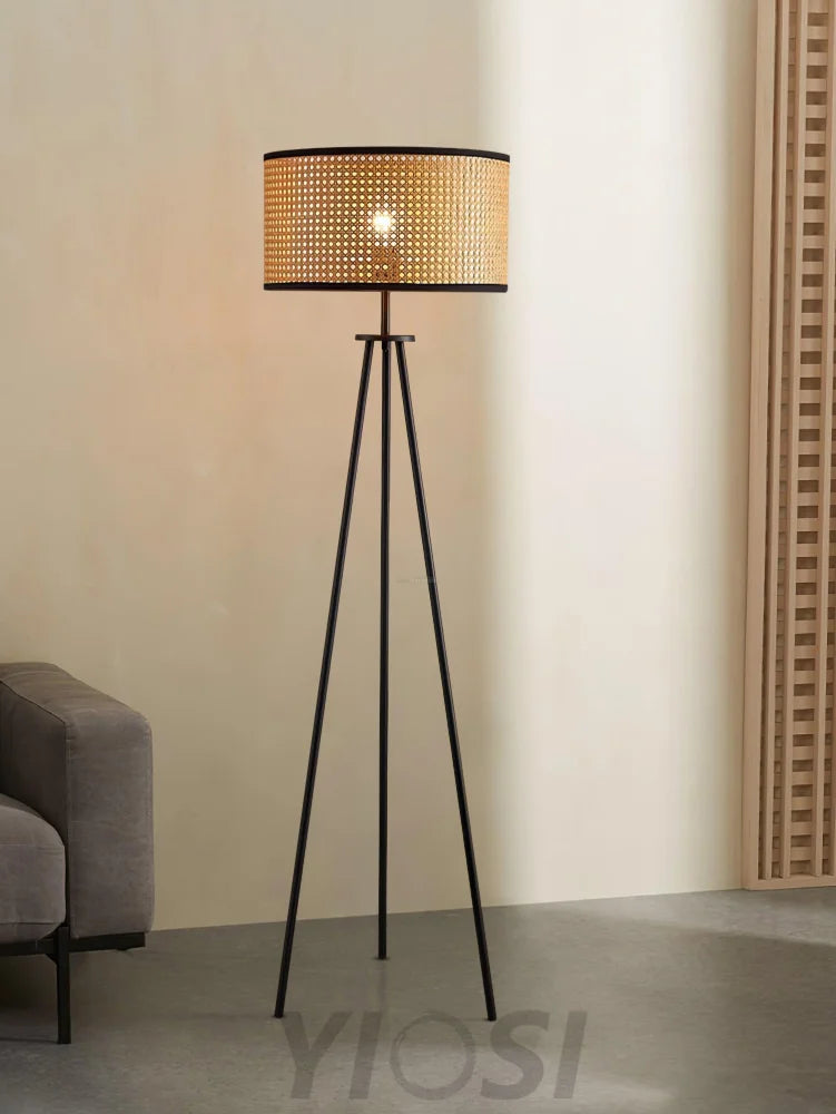 Aubrey Floor Lamp  ∅ 16.5″ Rattan - Rattan-1-Yiosilamp