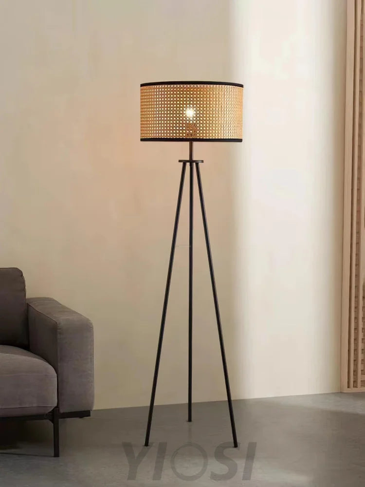 Aubrey Floor Lamp  ∅ 16.5″ Rattan - Rattan-1-Yiosilamp