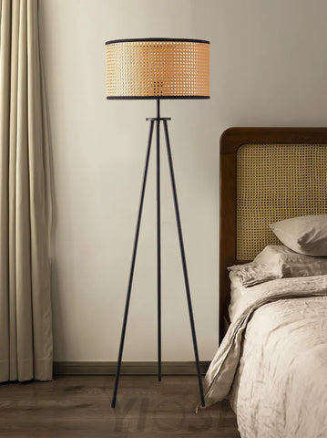 Aubrey Floor Lamp  ∅ 16.5″ Rattan - Rattan-1-Yiosilamp