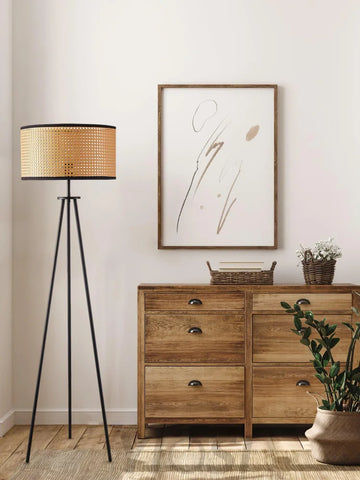 Aubrey Floor Lamp  ∅ 16.5″ Rattan - Rattan-1-Yiosilamp