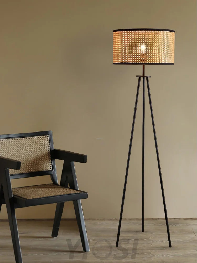 Aubrey Floor Lamp  ∅ 16.5″ Rattan - Rattan-1-Yiosilamp