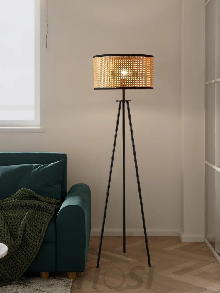 Aubrey Floor Lamp  ∅ 16.5″ Rattan - Rattan-1-Yiosilamp