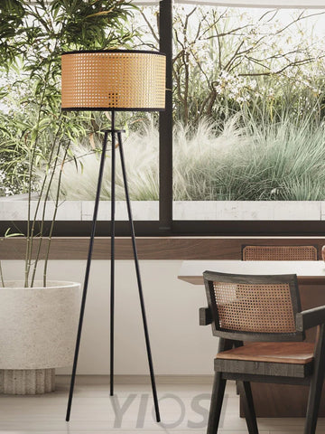 Aubrey Floor Lamp  ∅ 16.5″ Rattan - Rattan-1-Yiosilamp