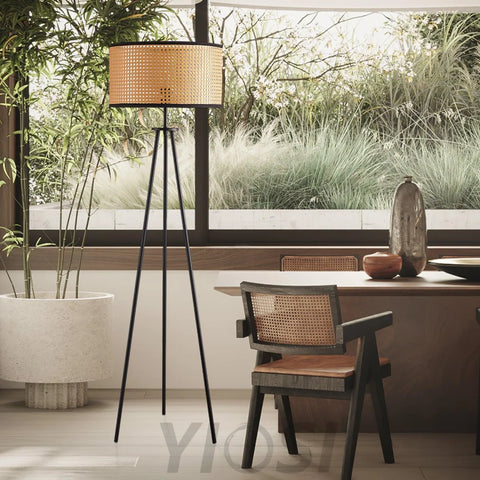 Aubrey Floor Lamp  ∅ 16.5″ Rattan - Rattan-1-Yiosilamp