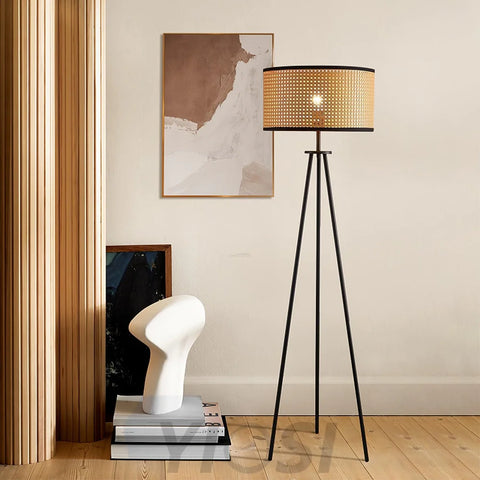 Aubrey Floor Lamp  ∅ 16.5″ Rattan - Rattan-1-Yiosilamp