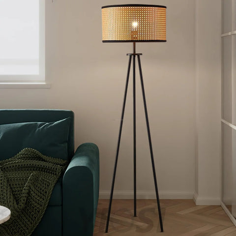 Aubrey Floor Lamp  ∅ 16.5″ Rattan - Rattan-1-Yiosilamp