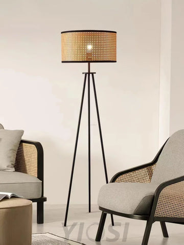 Aubrey Floor Lamp  ∅ 16.5″ Rattan - Rattan-1-Yiosilamp