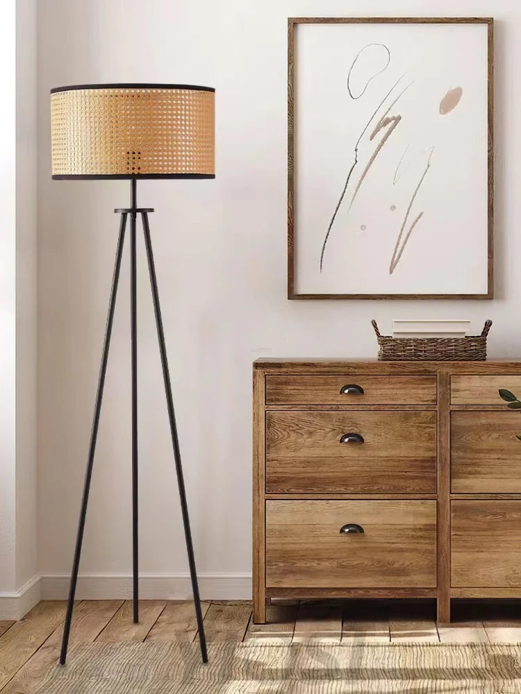 Aubrey Floor Lamp  ∅ 16.5″ Rattan - Rattan-1-Yiosilamp